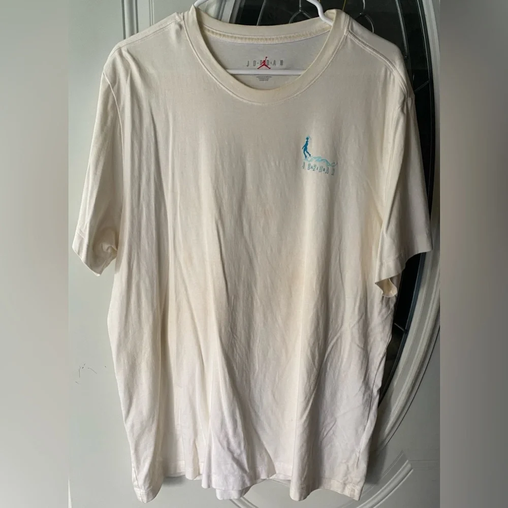 Jordan white/teal Short Sleeve Tee
